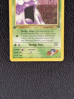 Pokemon Card - Gym Challenge 78/132 - KOGA'S GRIMER (common) **1st Edition** LP - Image 2
