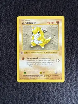 Pokemon Sandshrew 62/102 1st Edition Shadowless Base Set Card - Image 1