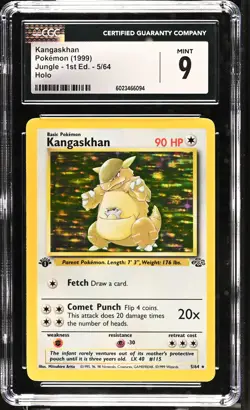 CGC 9 MINT Kangaskhan 1999 Jungle 1st Edition 5/64 Holo Pokemon Card - Image 1