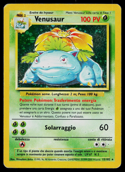 ITALIAN Base Set Venusaur 15/102 Pokemon TCG Holo Rare Card - Image 1