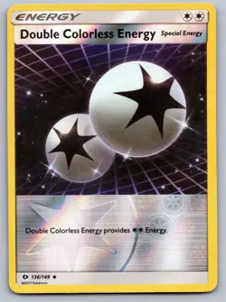 Double Colorless Energy 136/149 SM Base Set Pokemon Reverse Holo Lightly Played - Image 1
