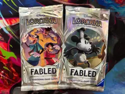 2x Disney Lorcana TCG: Fabled Booster Packs SEALED (Goofy & Mickey Pack Art) - Image 1