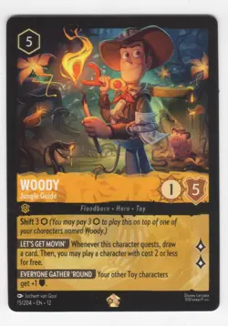 Disney Lorcana Wilds Unknown WOODY Jungle Guide Legendary #15/204 - Image 1