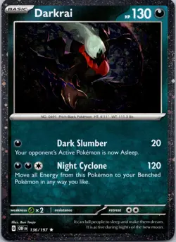 Darkrai (Cosmos Holo) 136/197 Miscellaneous Cards & Products Pokemon Holo NM - Image 1