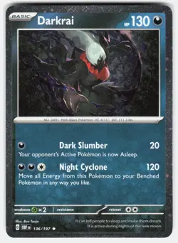 Darkrai (Cosmos Holo) 136/197 Holo Miscellaneous Cards & Products Pokemon NM - Image 2