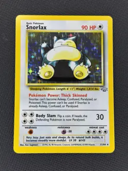 Pokemon TCG Snorlax 11/64 Jungle Holo Rare Card Near Mint Condition - Image 1