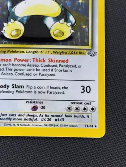 Pokemon TCG Snorlax 11/64 Jungle Holo Rare Card Near Mint Condition - Image 4