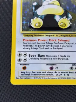 Pokemon TCG Snorlax 11/64 Jungle Holo Rare Card Near Mint Condition - Image 5