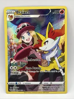 Braixen TG01/TG30 NM Silver Tempest Trainer Gallery Ultra Rare Pokemon Card - Image 1