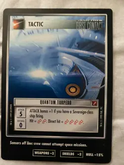 Star Trek CCG 1E Blaze of Glory QUANTUM TORPEDO Card NEVER PLAYED - Image 1