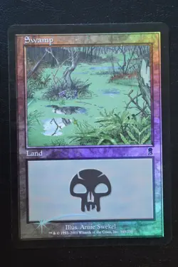 Magic The Gathering MTG SWAMP (340) FOIL Odyssey LP Lightly Played - Image 1