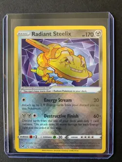 Pokemon SWSH Lost Origin Radiant Steelix 124/196 Holo Rare - NM/M - Image 1