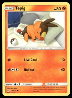 Tepig 31/236 Cosmic Eclipse Pokemon NM - Image 1