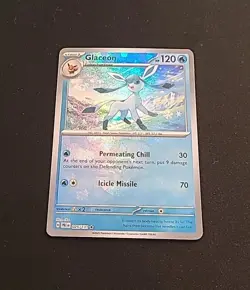 Glaceon (Master Ball Pattern) 025/131 Rare Prismatic Evolutions Pokemon Holo NM - Image 1