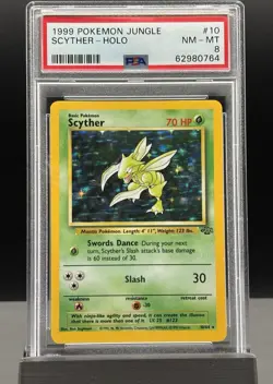 1999 Pokemon Jungle Holo Scyther PSA 8 NM-MT - Image 1