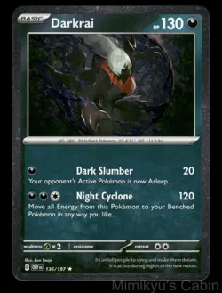 DARKRAI (COSMOS HOLO) 136/197 RARE OBSIDIAN FLAMES POKEMON NM - Image 1
