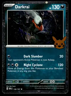 Darkrai (Cosmos Holo) 136/197 Trick or Trade BOOster 2024 Pokemon - Image 1