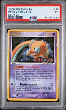 PSA 1 PR 2005 Pokemon EX Deoxys REVERSE Holo Foil Rare 18/107 STAMPED - Image 1
