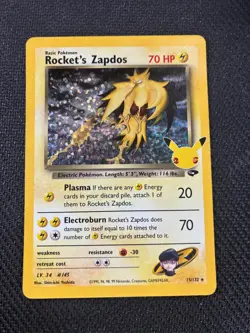 Rocket's Zapdos 15/132 holo Celebrations: Classic Collection Pokemon MP - Image 1