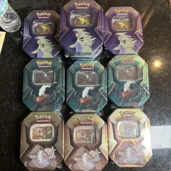 Lot of 10 Pokemon TCG Triple Whammy Tin Set Darkrai Tranitar Slaking Sealed - Image 1