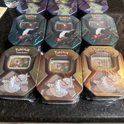 Lot of 10 Pokemon TCG Triple Whammy Tin Set Darkrai Tranitar Slaking Sealed - Image 2