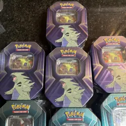 Lot of 10 Pokemon TCG Triple Whammy Tin Set Darkrai Tranitar Slaking Sealed - Image 3