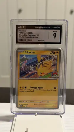 Pokemon TCG - CGC 9 Pikachu 190 - 2024 World Championships Black Star Promo - Image 1