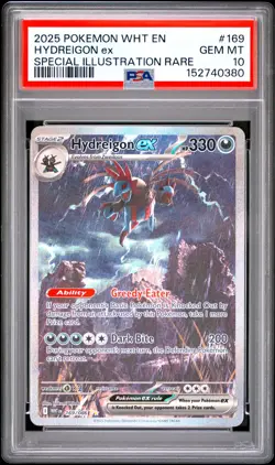 2025 POKEMON WHT EN-WHITE FLARE SPECIAL ILLUSTRATION RARE HYDREIGON EX PSA 10 - Image 1