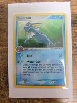 Pokemon TCG Vaporeon Holo Rare 6/17 Pop Series 3 Promo LP/MP - Image 1