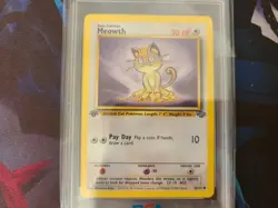 Meowth 1st Ed. Pokemon Jungle PSA 9 MINT 1999 - Image 2