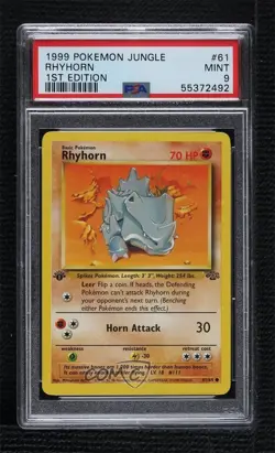 Rhyhorn 1st Ed. Pokemon Jungle PSA 9 MINT 1999 - Image 1