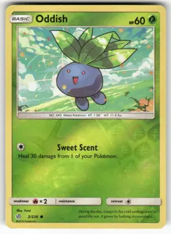 Oddish 2/236 Common Cosmic Eclipse Pokemon Reverse Holo Near Mint - Image 1