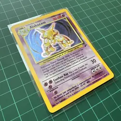 Pokemon Alakazam Holo 1/102 Base Set - Near Mint - 1999 WOTC Vintage Rare - Image 2