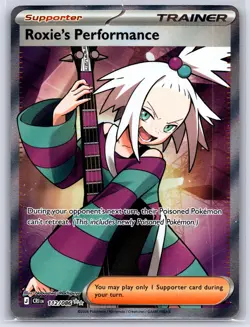 ROXIE'S PERFORMANCE 112/086 ME04: CHAOS RISING ULTRA RARE POKEMON NEAR MINT - Image 1