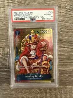 2024 ONE PIECE PROMOS CONVENTION EXCLUSIVE-FOIL #043 MONKEY D. LUFFY PSA 10 - Image 1