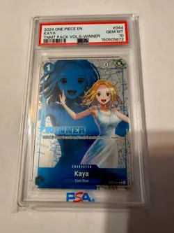 2023 One Piece Tournament Pack Vol 6 Winner English Kaya OP03-044 PSA 10 - Image 1