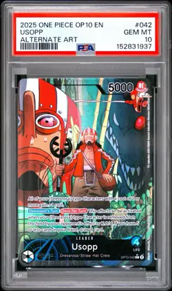 2025 ONE PIECE OP10-ROYAL BLOOD ALTERNATE ART #042 USOPP PSA 10 - Image 1