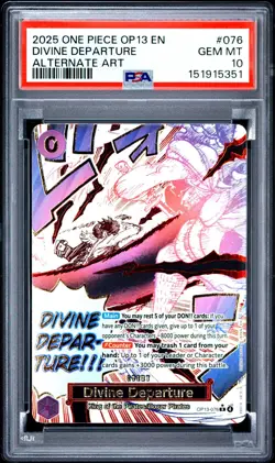 2025 ONE PIECE OP13-CARRYING ON HIS WILL ALTERNATE ART DIVINE DEPARTURE PSA 10 - Image 1