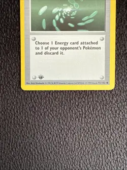 Energy Removal 92/102 - 1st Edition SHADOWLESS - Pokemon Base Set Trainer - Image 2