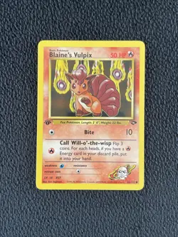 Blaine's Vulpix 66/132 1st Edition Gym Challenge Pokemon TCG Regular Common LP - Image 1