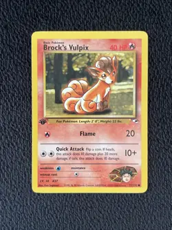 Pokemon TCG - Brock's Vulpix #73/132 - Gym Heroes - 1st Edition - LP/NM - Image 1