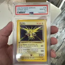 Pokemon German Zapdos 16/102 Base Set 1st Edition Holo PSA 10 Freshly graded - Image 1