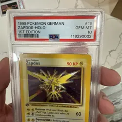 Pokemon German Zapdos 16/102 Base Set 1st Edition Holo PSA 10 Freshly graded - Image 4