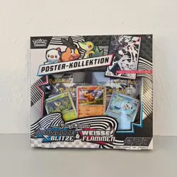 Pokemon Schwarze Blitze & Weisse Flammen Poster Kollektion, Deutsch NEU & OVP ✨ - Image 1