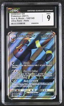 Umbreon Gx 142/149 Ultra Rare Holo Sun & Moon Pokemon CGC 9 Mint - Image 1
