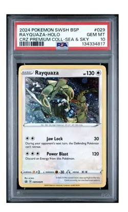 Pokemon 2024 SWSH Sword & Shield Promo Rayquaza SWSH029 Holo PSA 10 - Image 1