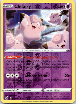 Pokemon Clefairy 62/196 Lost Origin Common Reverse Holo NM TCG - Image 1