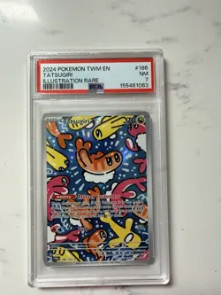 Pokemon 2024 Sv06 Tatsugiri Illustration Rare PSA 7 186/167 English - Image 1
