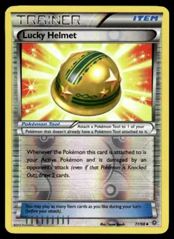 2015 Pokemon TCG Trainer Reverse Holo Lucky Helmet 77/98 - Image 1
