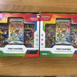 X2 Pokemon First Partner Illustration Collection Series 1 Booster Box New Sealed - Image 1